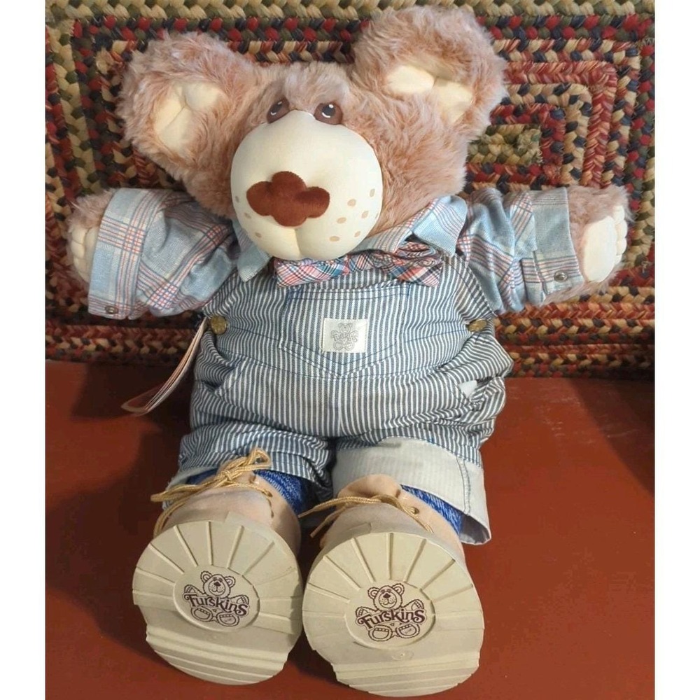 Vintage Furskins DUDLEY Teddy Bear 1985 Plush 23" T XAVIER ROBERTS Original Tag